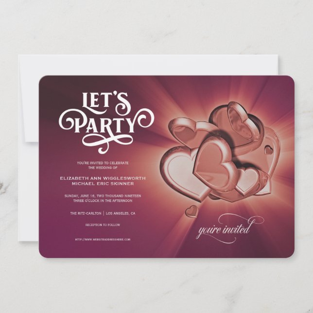 Faire la fête Invitation de mariage (version 2) (Devant)
