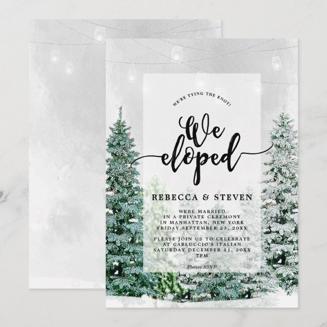faire le noeud en hiver carte d'invitation pour el (Devant / Derrière)