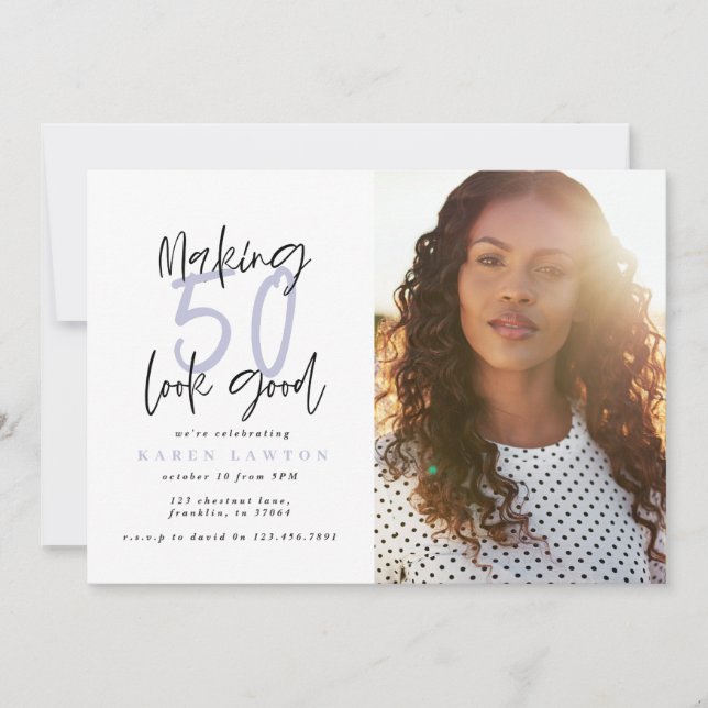 Faire paraître 50 une bonne invitation d'anniversa (Devant)