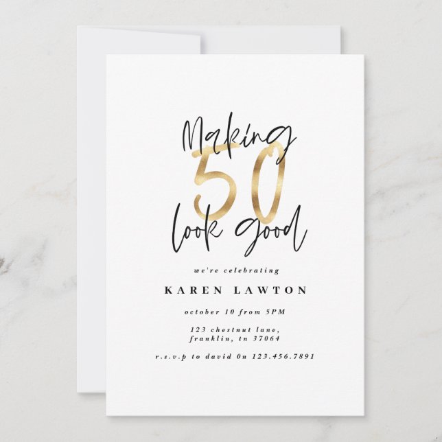 Faire paraître 50 une bonne invitation pour l'anni (Devant)