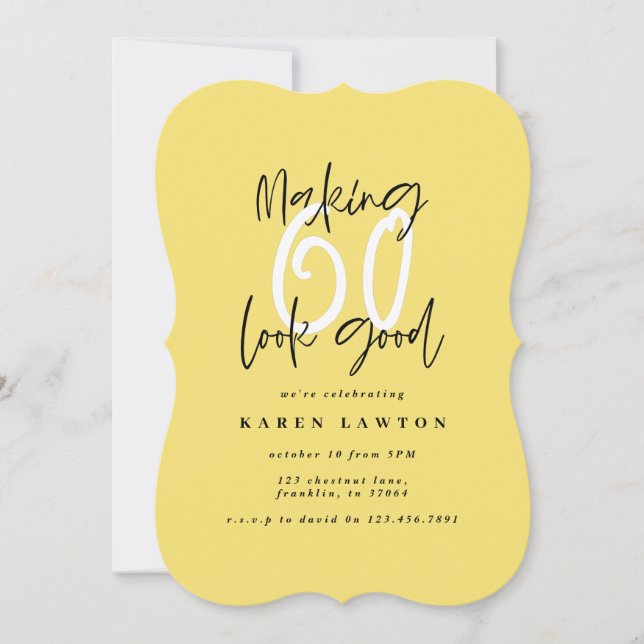 Faire paraître 60 belle invitation d'anniversaire  (Devant)