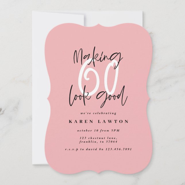 Faire paraître 60 belle invitation d'anniversaire  (Devant)