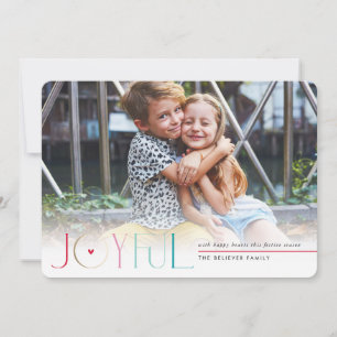 Faire-part 2024 FAMILLE PHOTO enfants modernes coeur JOYFUL