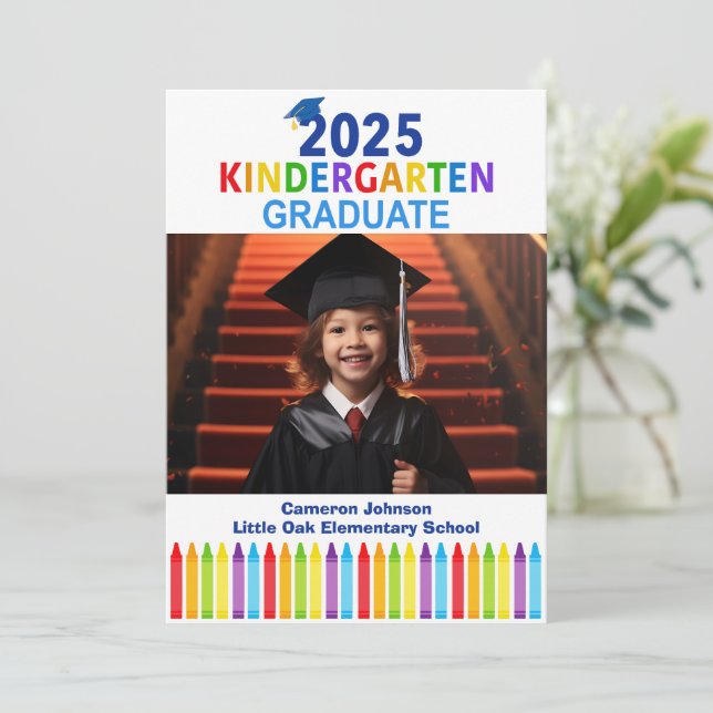 Faire-part 2025 Enfants de la maternelle sur mesure Diplôme p (Debout devant)