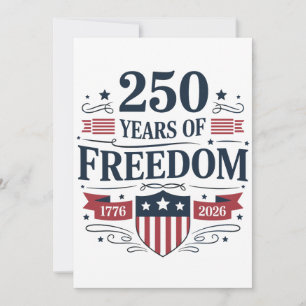 Faire-part 250 Ans De Liberté 1776 2026 250e 4 Juillet