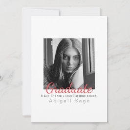 Faire-part 2 Photo Simple Moderne Minimaliste Graduation