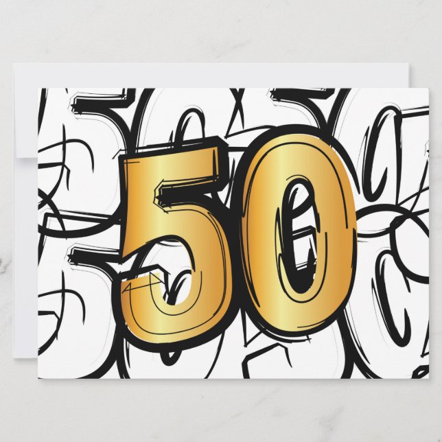 Faire-part 50 ans de jubilé, d'abraham, de sarah ou de mariag (Devant)