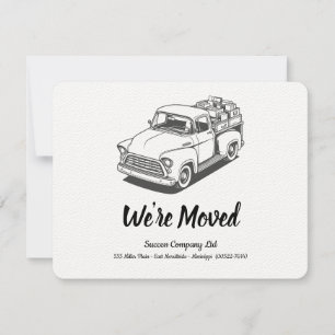 Faire-part 50's Truck B&W Personnaliser l'adresse du bureau