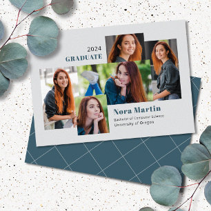 Faire-part 5 Photo College Turquoise Grey