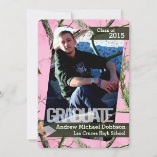 Faire-part 5x7 Chasseurs roses Camo Camoufla Senior Faire-par