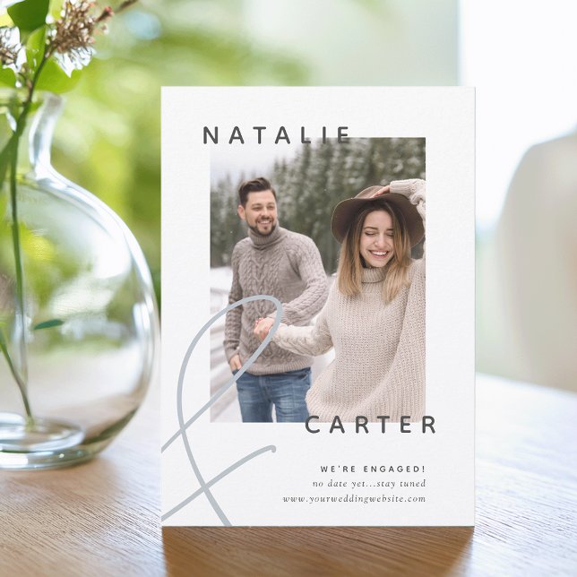 Faire-part À jamais réunis | Fiançailles photo modernes (Créateur téléchargé)