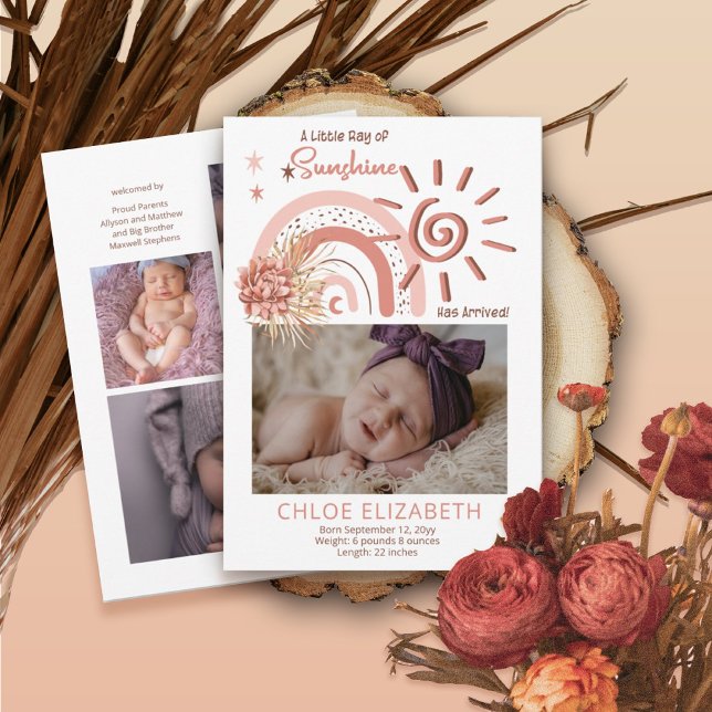 Faire-part A Little Ray of Sunshine Girl Birth Announcement (Créateur téléchargé)