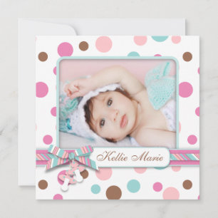 Faire-part à pois de bébé