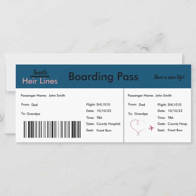 Faire-part à thème "Nous nous attendons" (Devant)