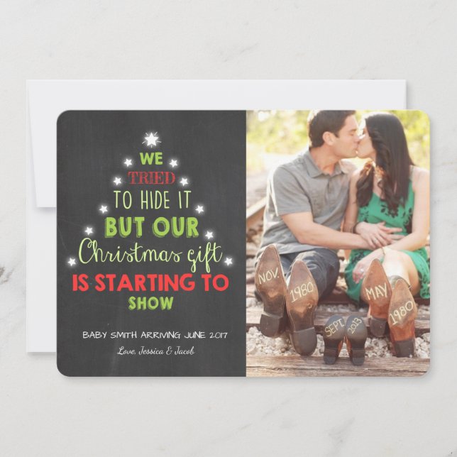 Faire-part à ultrasons de grossesse de Noël (Devant)