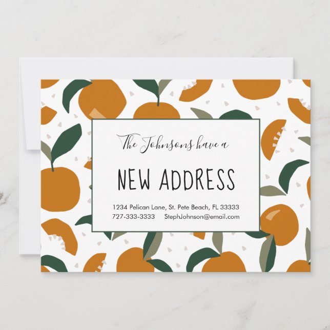 Faire-part Abondance d'Oranges Nouvelle adresse de domicile (Devant)