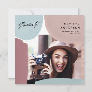 Faire-part Abstraite fête de graduation multicolore