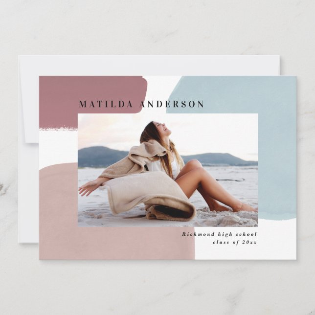 Faire-part Abstraite fête de remise des diplômes en photo pei (Devant)