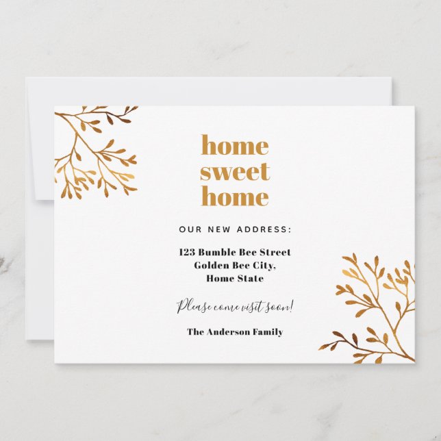 Faire-part Accueil douce maison moderne élégant mouvement (Devant)