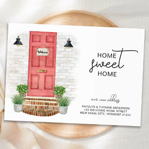 Faire-part Accueil Sweet Home Nouvelle adresse Porte rouge Aq
