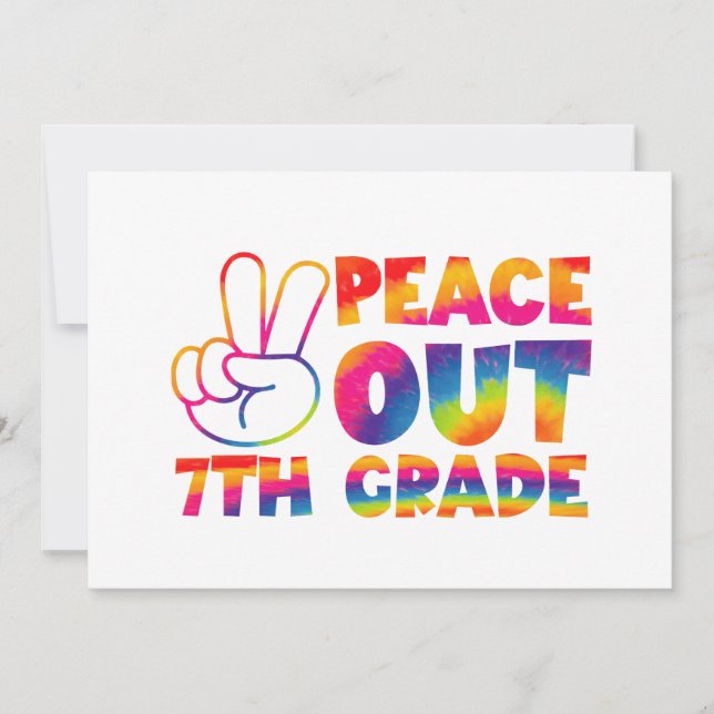 Faire-part Adieu septième année Tie Dye Dernier jour 7e année (Devant)