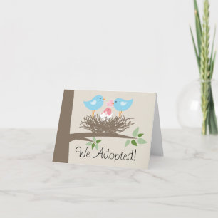 Faire-part Adoption Announcement for Gay Couple - Bird's Nest