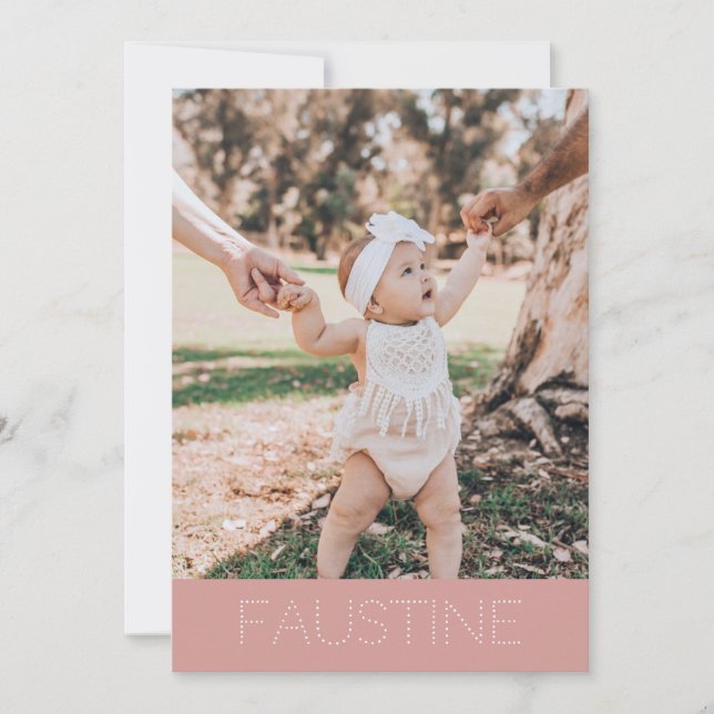Faire-part adoption "Faustine" (Devant)