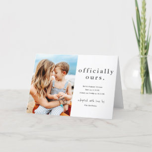 Faire-part Adoption Photo Officielle Minimaliste
