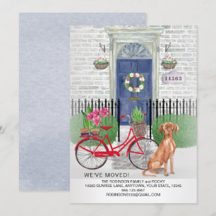 Faire-part Adresse de la porte de bicyclette du chien de Vizs