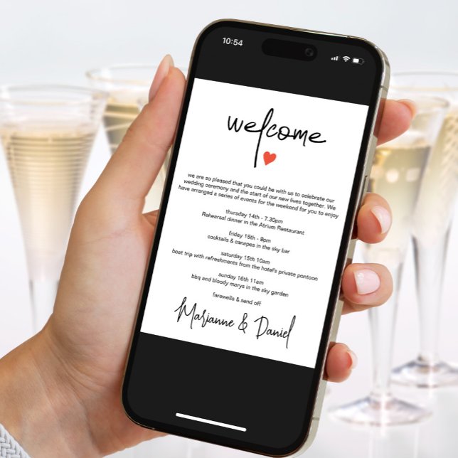 Faire-part Agenda d'itinéraire du Mariage numérique chic (Créateur téléchargé)