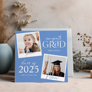 Faire-part Alors et maintenant   Annonce de remise de diplôme