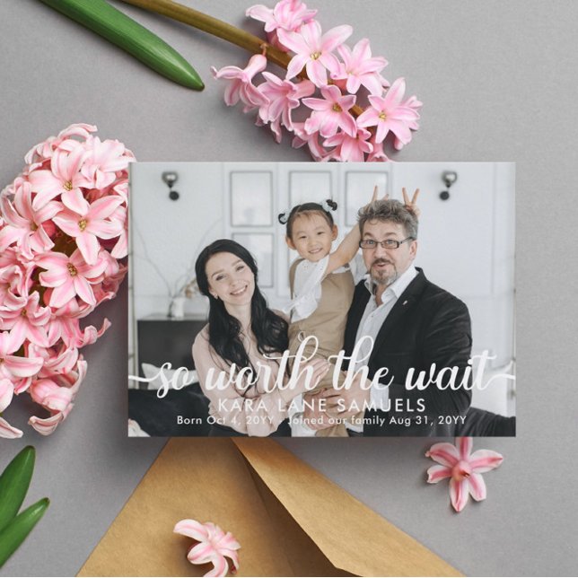 Faire-part Alors vaut la peine d'attendre photo adoption Fair (Créateur téléchargé)