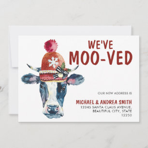 Faire-part Amusant Nous avons Moo-ved Noël Vacances Vache Mov