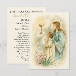Faire-part Ange de première communion eucharistie souvenir