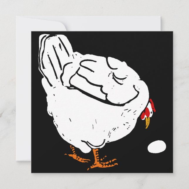 Faire-part Animaux de la ferme de coupe victorienne Poulet et (Devant)