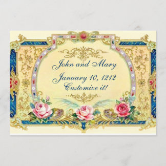 Faire-part anniversaire de fiançailles de mariage victorien