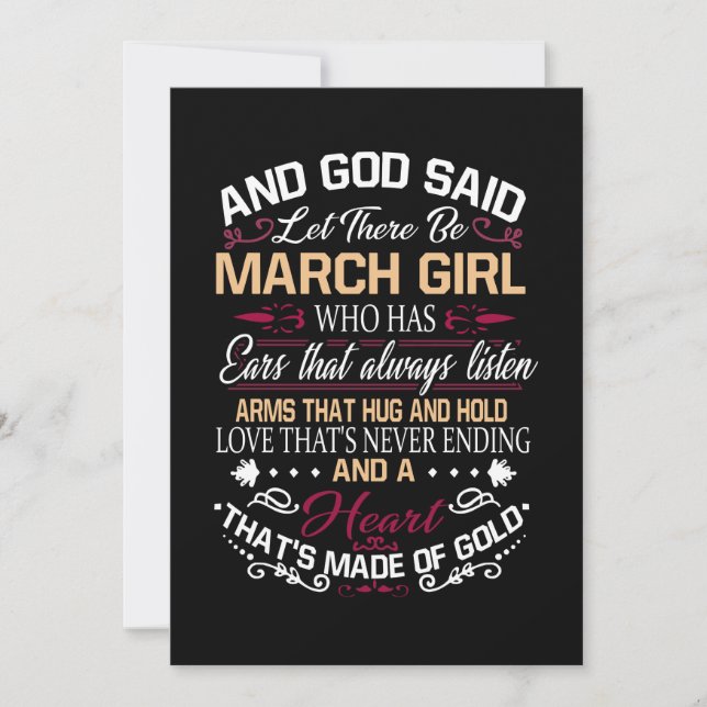 Faire-part Anniversaire | Et Dieu A Dit Qu'Il Y Ait Mars Girl (Devant)