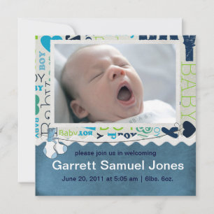 Faire-part Annonce de bébé garçon