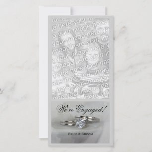 Faire-part Annonce de fiançailles avec anneaux de mariage sur