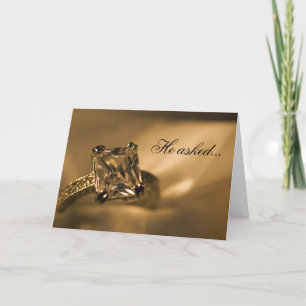 Faire-part Annonce de fiançailles avec bague de diamant Princ