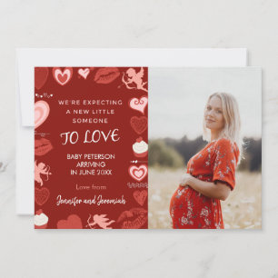 Faire-part Annonce de grossesse pour la Saint-Valentin coeurs