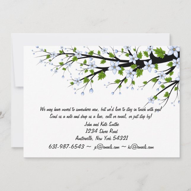 Faire-part Annonce de la nouvelle adresse de Spring Blossoms (Devant)