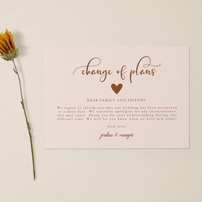 Faire-part Annonce de mise à jour du mariage Changement de pl (Créateur téléchargé)