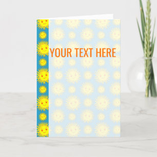 Faire-part Annonce de motif de visage de soleil jaune