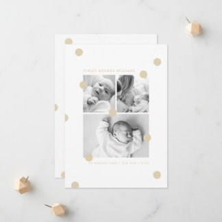 Faire-part Annonce de naissance Collage photo bébé Points de 