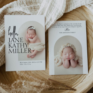 Faire-part Annonce de naissance de bébé moderne minimaliste a