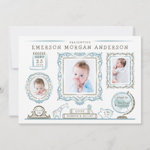 Faire-part Annonce de naissance de bébé pour mur de nursery