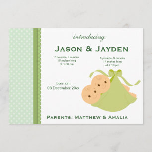 Faire-part Annonce de naissance de jumeaux