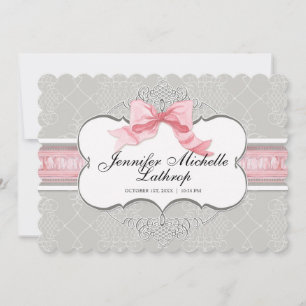 Faire-part Annonce de naissance Fille Tourbillon Brocart de D