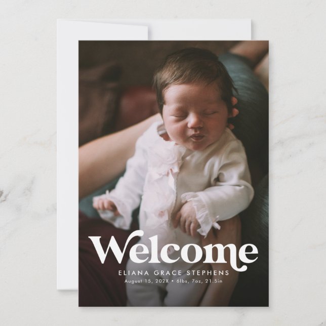 Faire-part Annonce de naissance photo rose accueil gras (Devant)